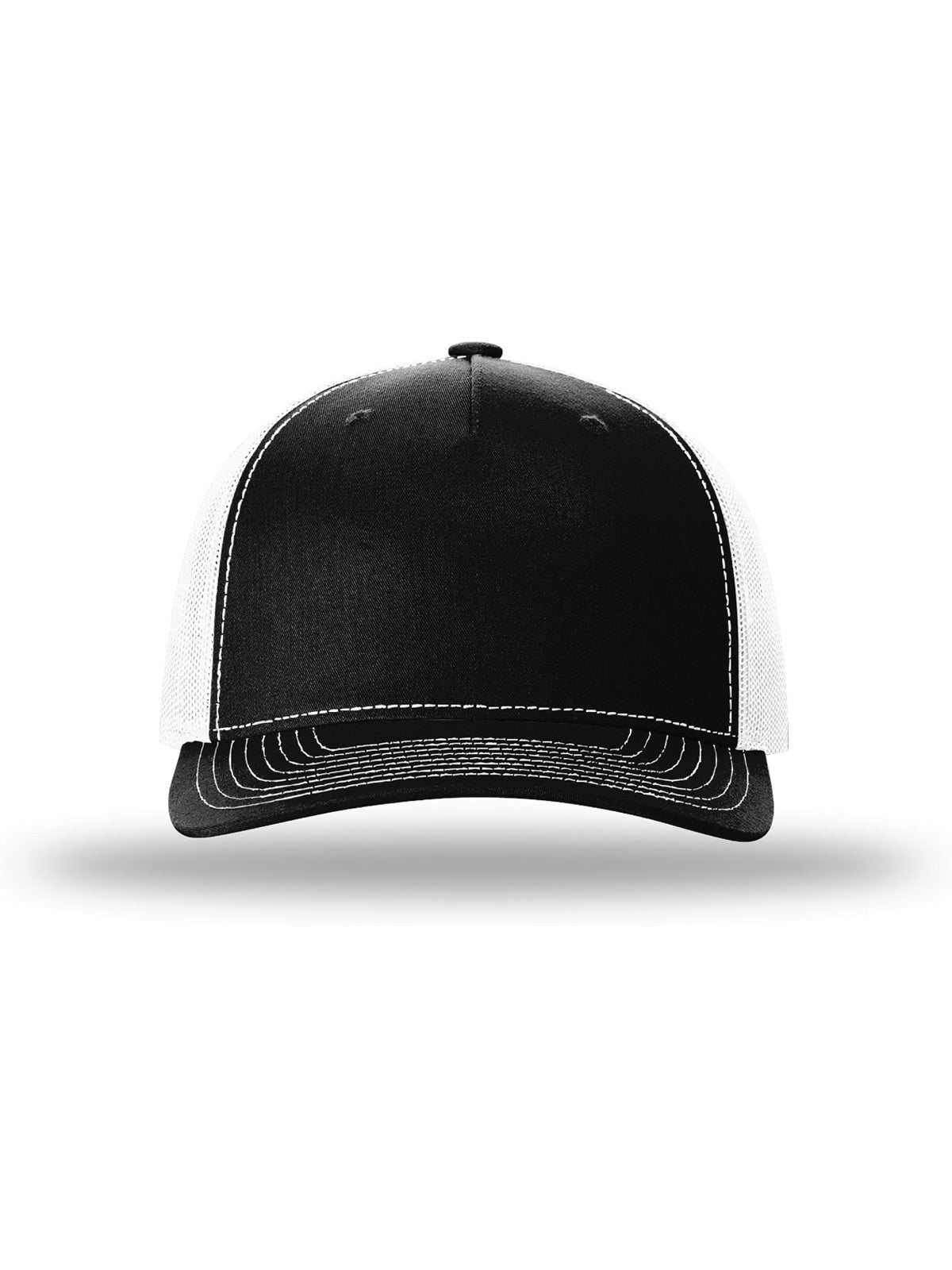 Unisex Five-Panel Trucker Cap - 112FP - Black/White
