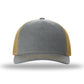 Unisex Five-Panel Trucker Cap - 112FP - Heather Grey/Amber Gold
