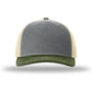 Unisex Five-Panel Trucker Cap - 112FP - Heather Grey/Birch/Army Olive