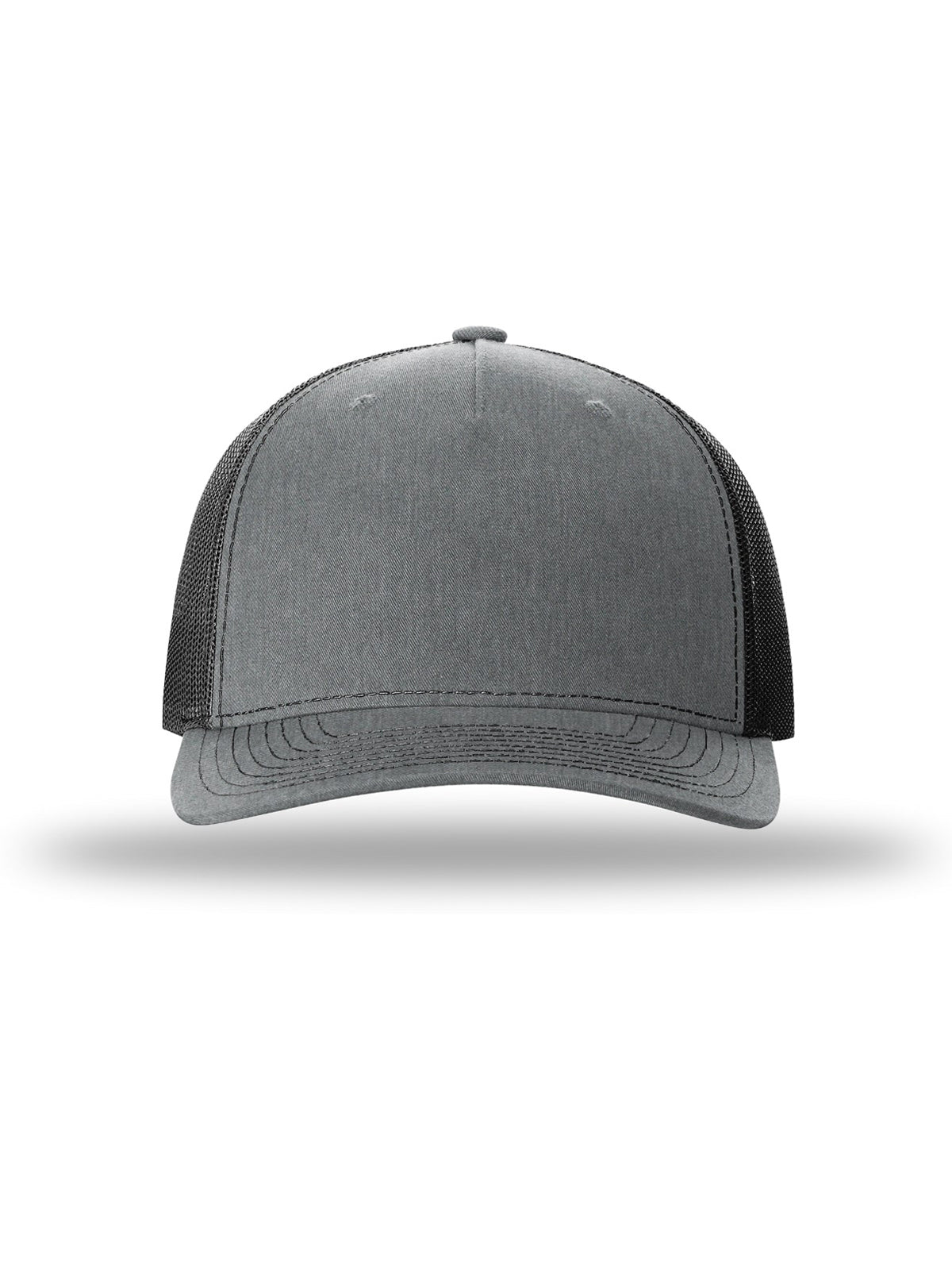 Unisex Five-Panel Trucker Cap - 112FP - Heather Grey/Black