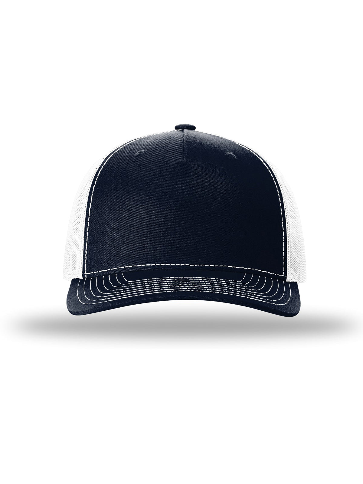 Unisex Five-Panel Trucker Cap - 112FP - Navy/White
