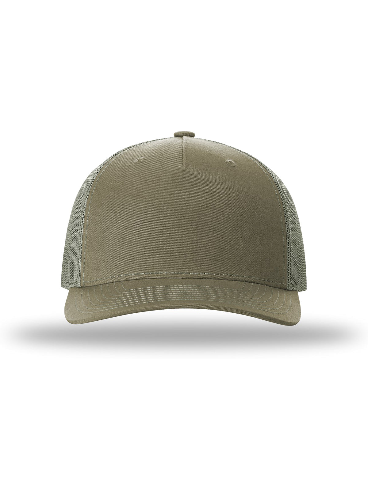 Unisex Five-Panel Trucker Cap - 112FP - Pale Khaki/Loden