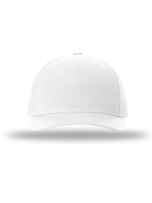 Unisex Five-Panel Trucker Cap - 112FP - White