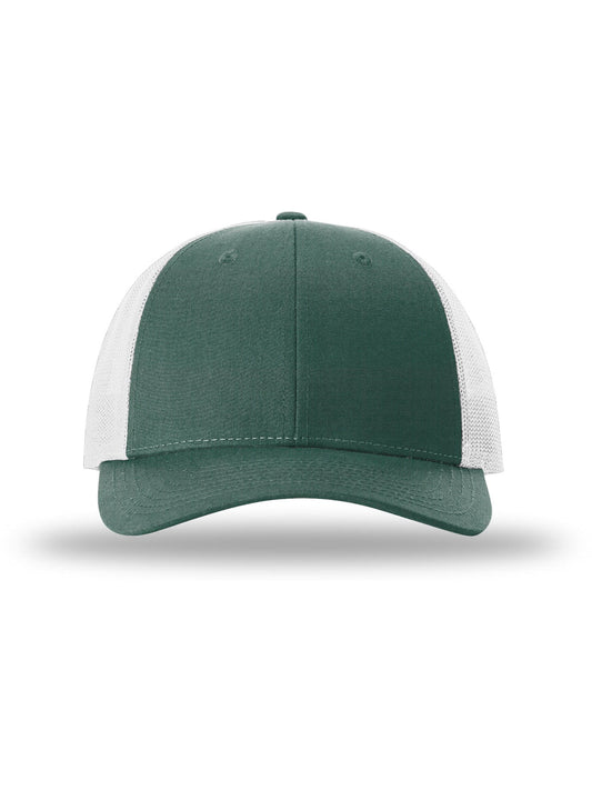 Unisex Low Pro Trucker Cap - 115 - Dark Green Heather/Light Grey
