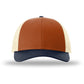 Unisex Low Pro Trucker Cap - 115 - Dark Orange/Birch/Patriot Blue