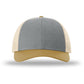 Unisex Low Pro Trucker Cap - 115 - Heather Grey/Birch/Amber Gold