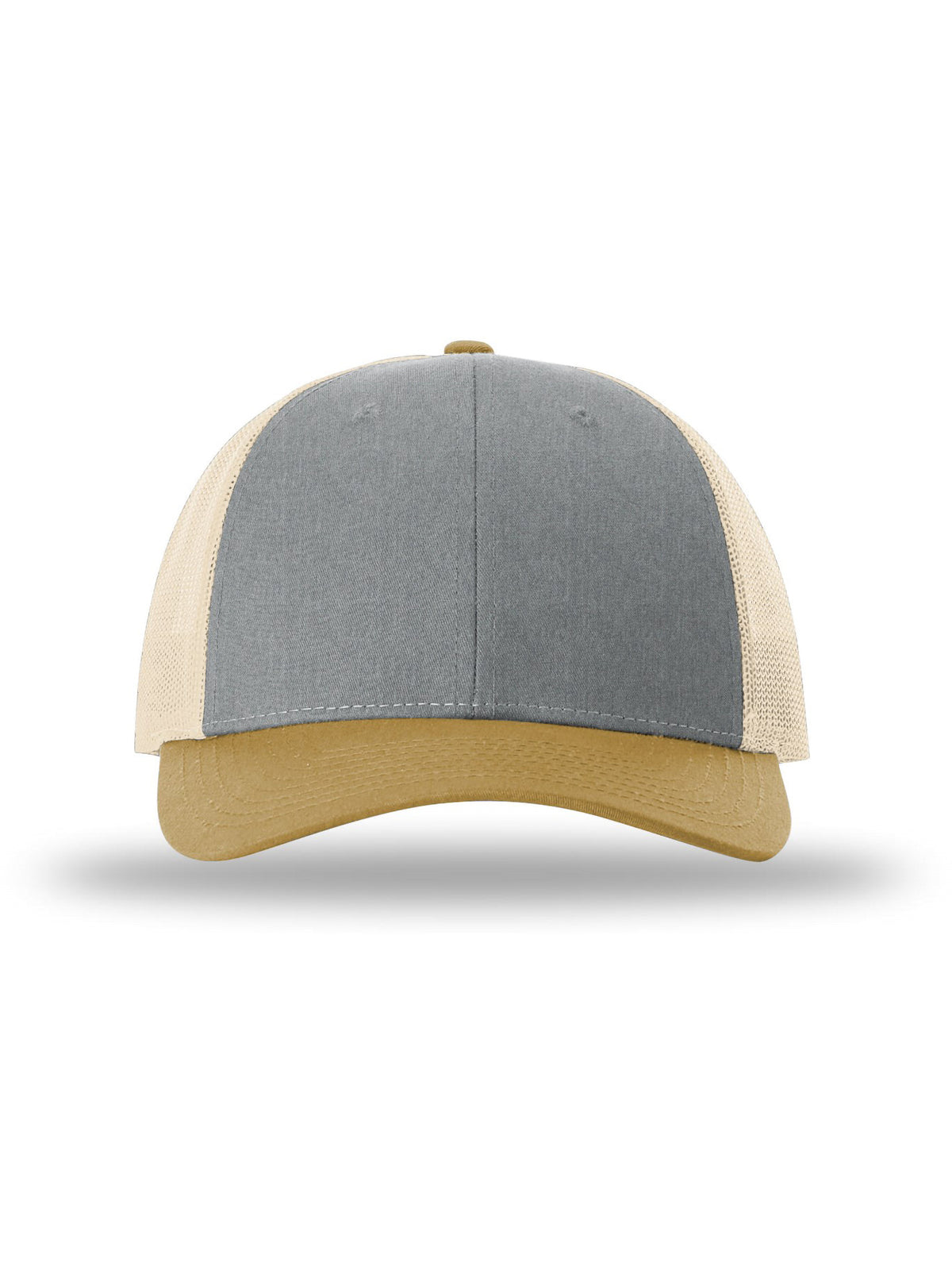 Unisex Low Pro Trucker Cap - 115 - Heather Grey/Birch/Amber Gold