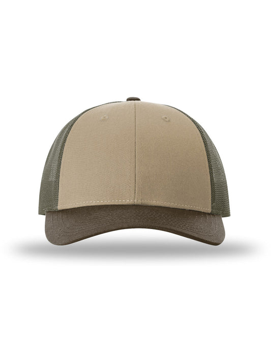 Unisex Low Pro Trucker Cap - 115 - Tan/Loden/Brown