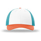 Unisex Low Pro Trucker Cap - 115 - White/Hawaiian Blue/Pale Orange