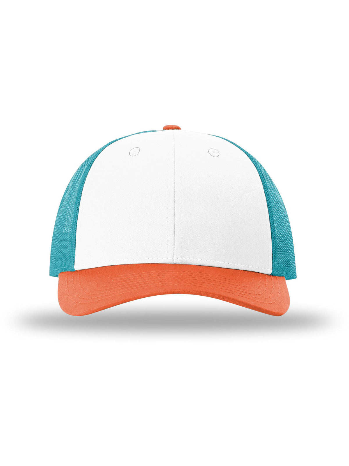 Unisex Low Pro Trucker Cap - 115 - White/Hawaiian Blue/Pale Orange