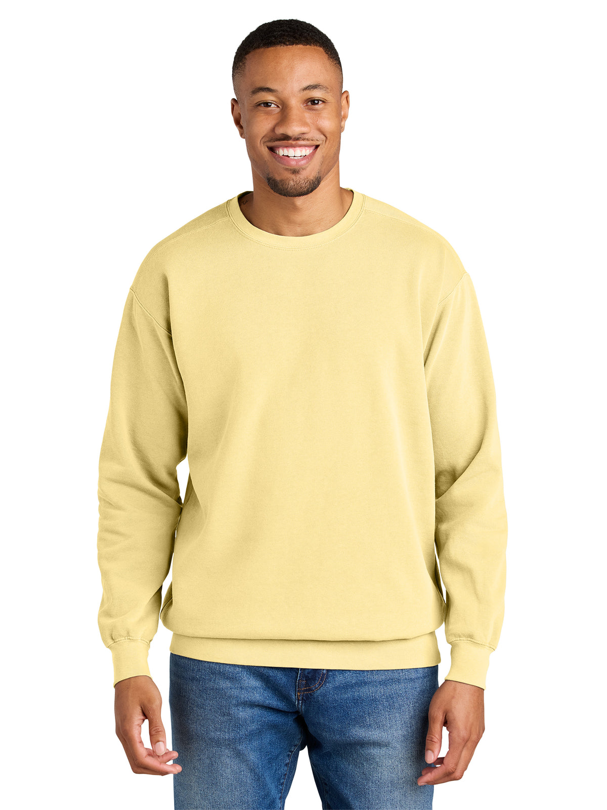Men's Pocketless Crewneck Sweatshirt - 1566 - Butter