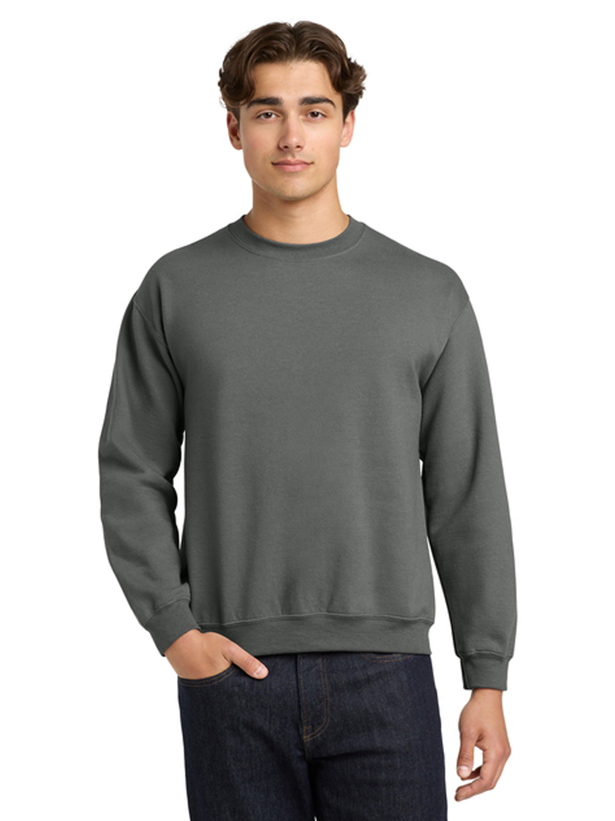 Men's Pocketless Crewneck Sweatshirt - 18000 - Charcoal