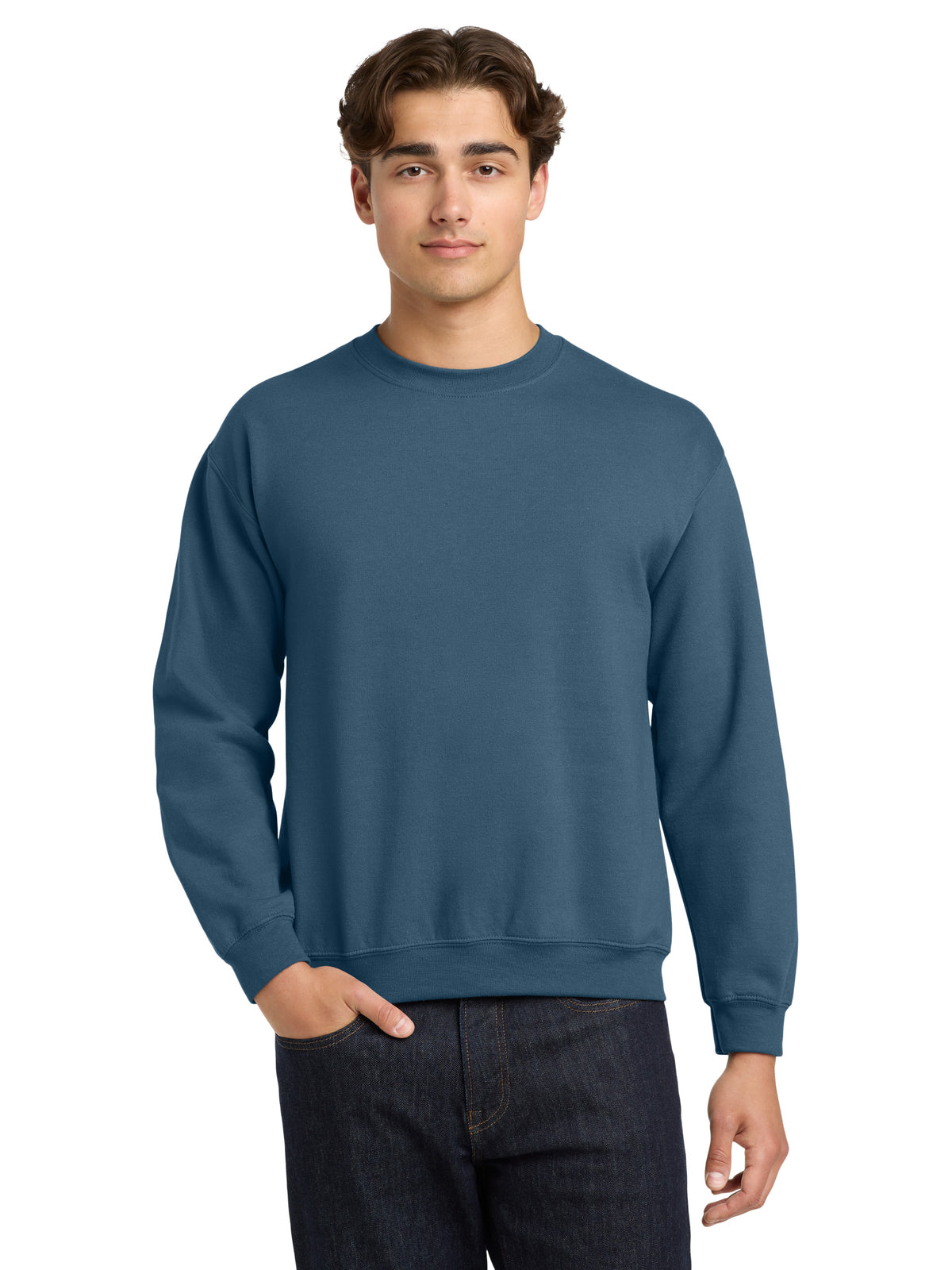 Men's Pocketless Crewneck Sweatshirt - 18000 - Indigo Blue