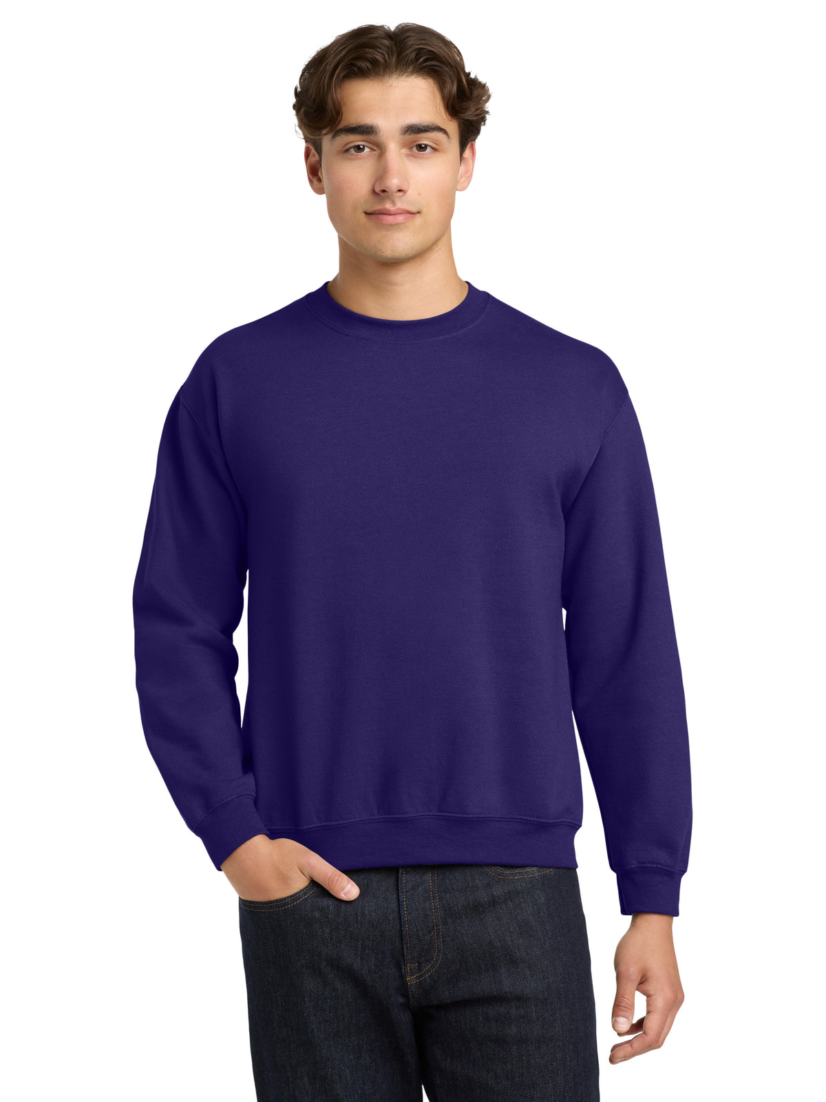 Men's Pocketless Crewneck Sweatshirt - 18000 - Purple