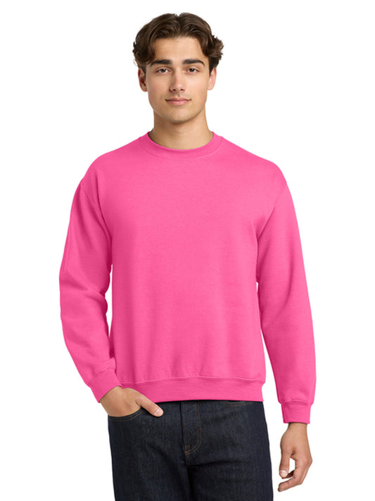 Men's Pocketless Crewneck Sweatshirt - 18000 - Safety Pink