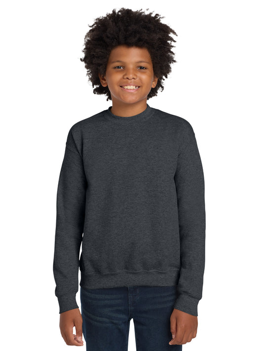 Youth Heavy Blend Crewneck Sweatshirt - 18000B - Dark Heather
