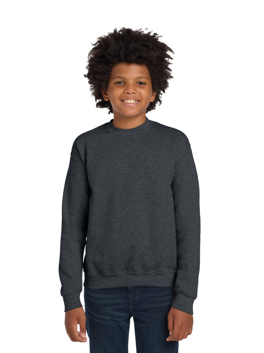 Youth Heavy Blend Crewneck Sweatshirt - 18000B - Dark Heather