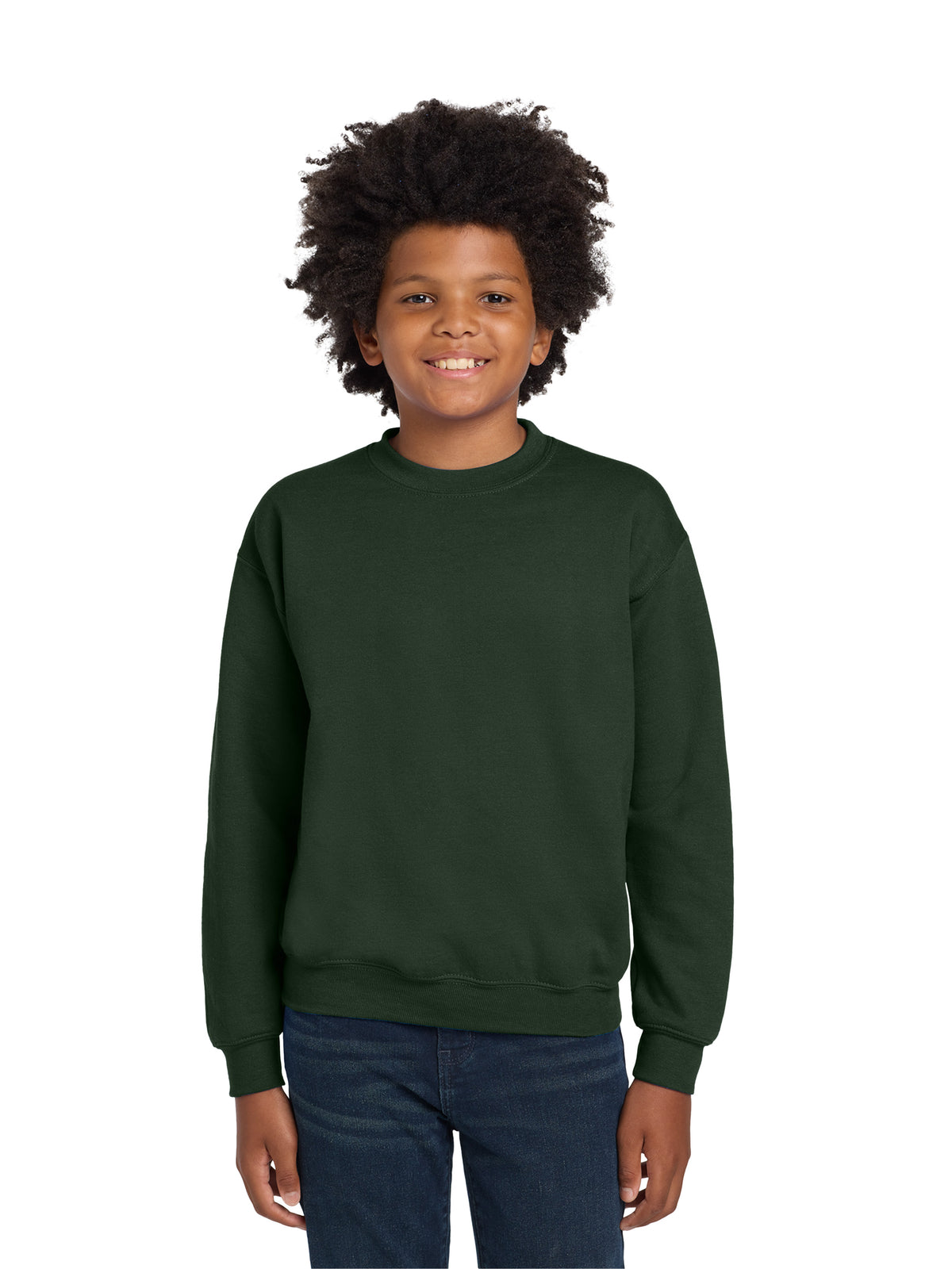 Youth Heavy Blend Crewneck Sweatshirt - 18000B - Forest Green