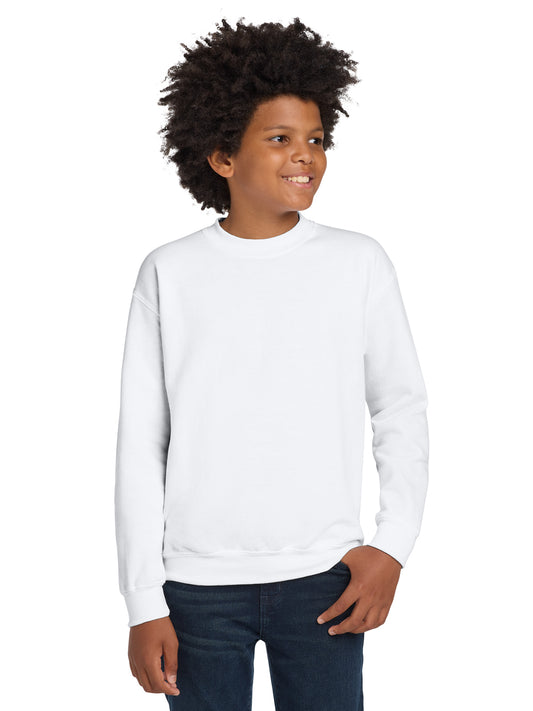 Youth Heavy Blend Crewneck Sweatshirt - 18000B - White