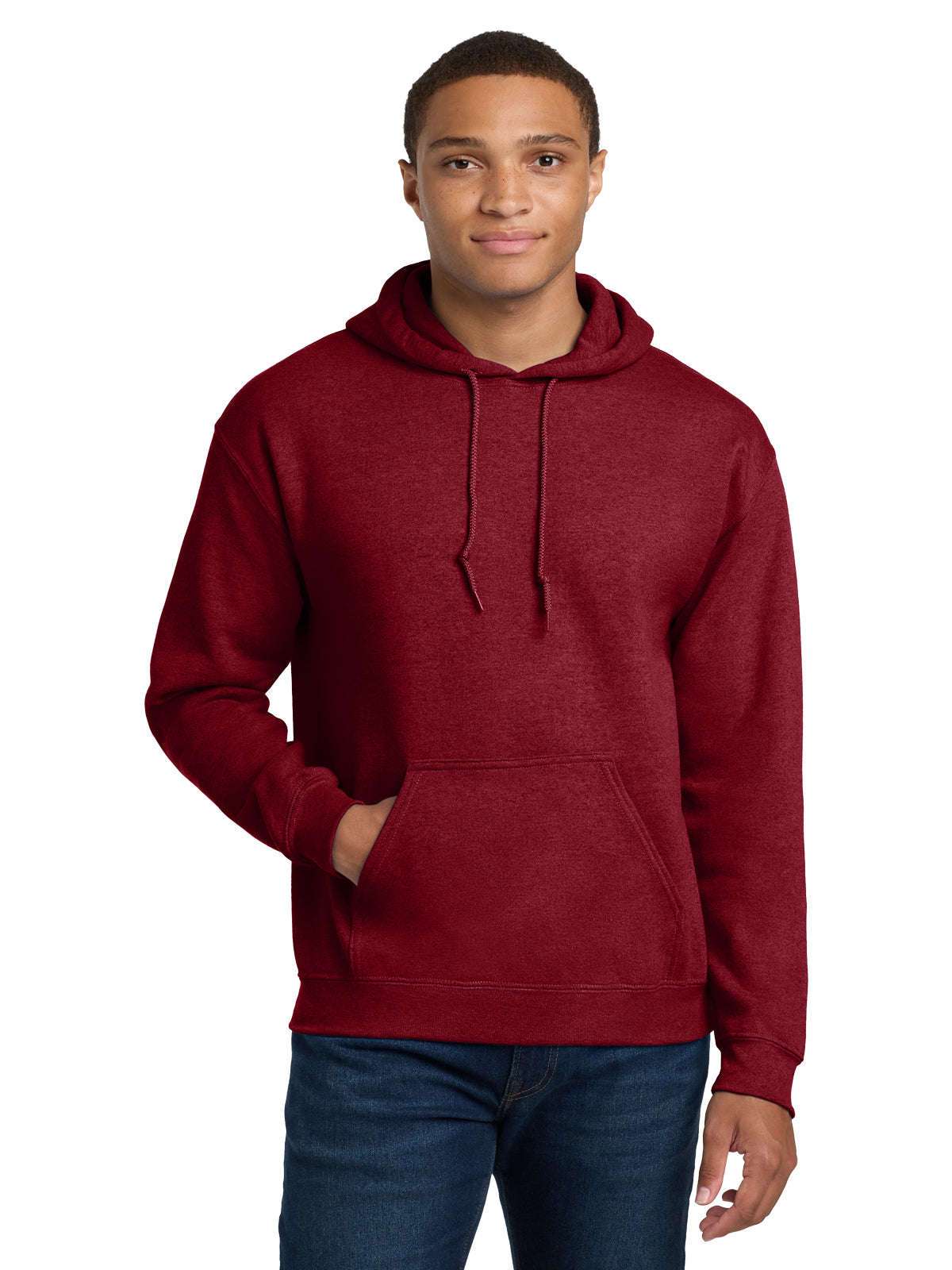 Men's 1-Pocket Heavy Blend Hooded Sweatshirt - 18500 - Antique Cherry Red