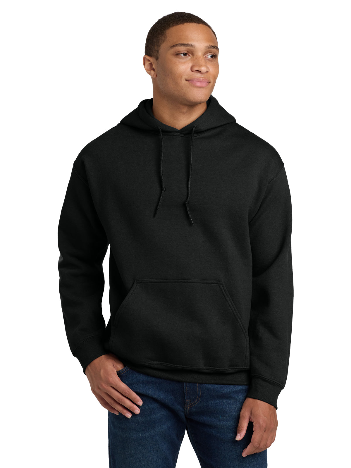 Men's 1-Pocket Heavy Blend Hooded Sweatshirt - 18500 - Black