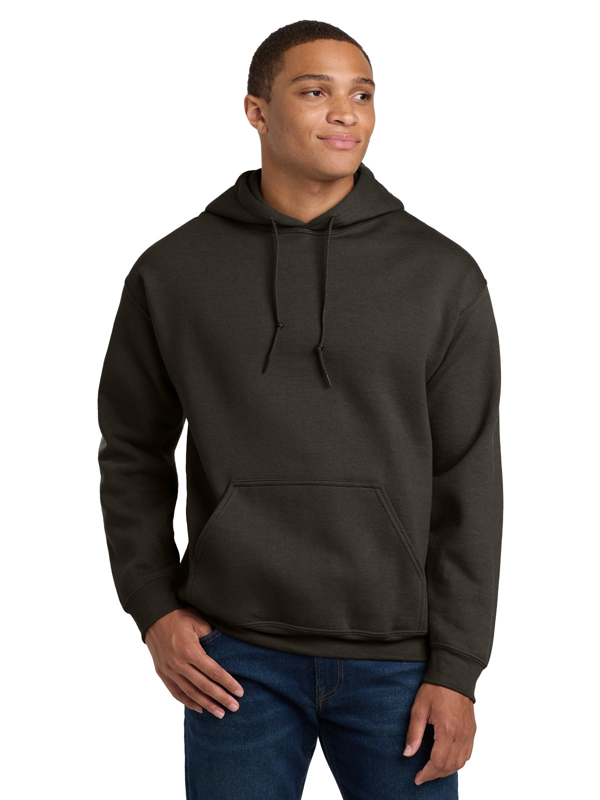 Men's 1-Pocket Heavy Blend Hooded Sweatshirt - 18500 - Dark Chocolate