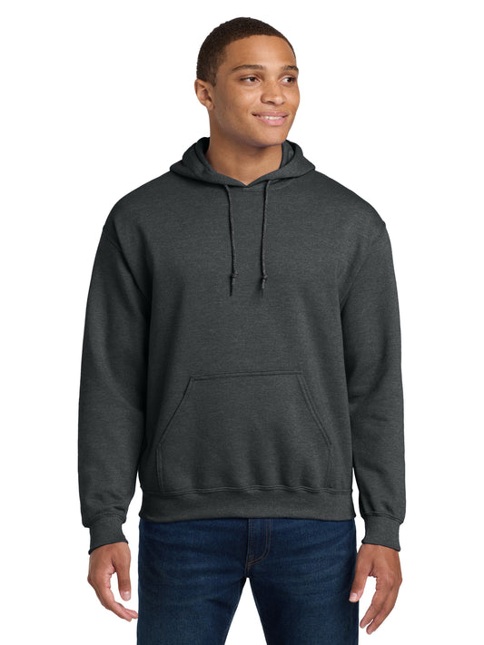 Men's 1-Pocket Heavy Blend Hooded Sweatshirt - 18500 - Fan Charcoal Heather