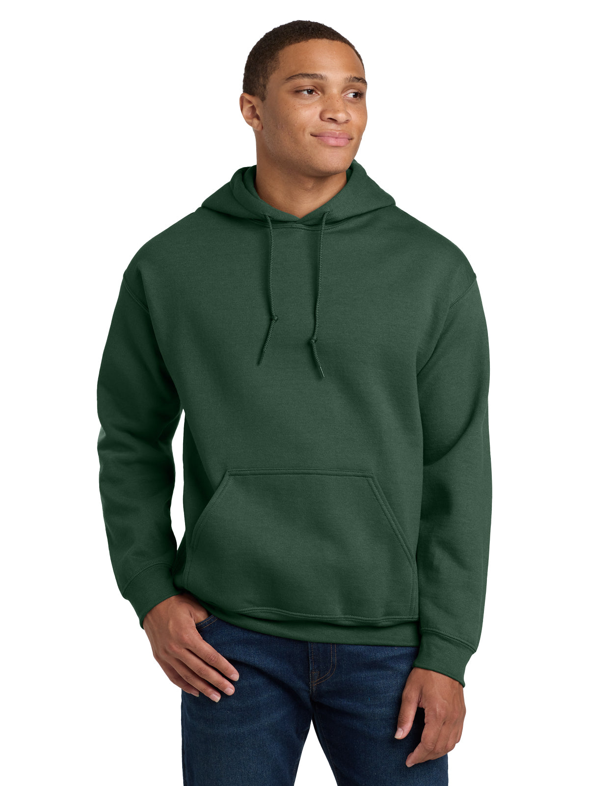 Men's 1-Pocket Heavy Blend Hooded Sweatshirt - 18500 - Fan Dark Green