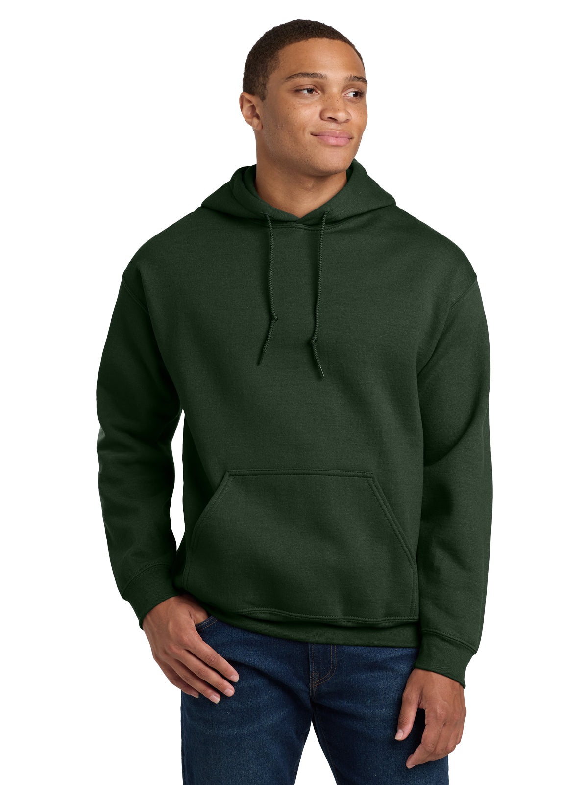 Men's 1-Pocket Heavy Blend Hooded Sweatshirt - 18500 - Forest Green