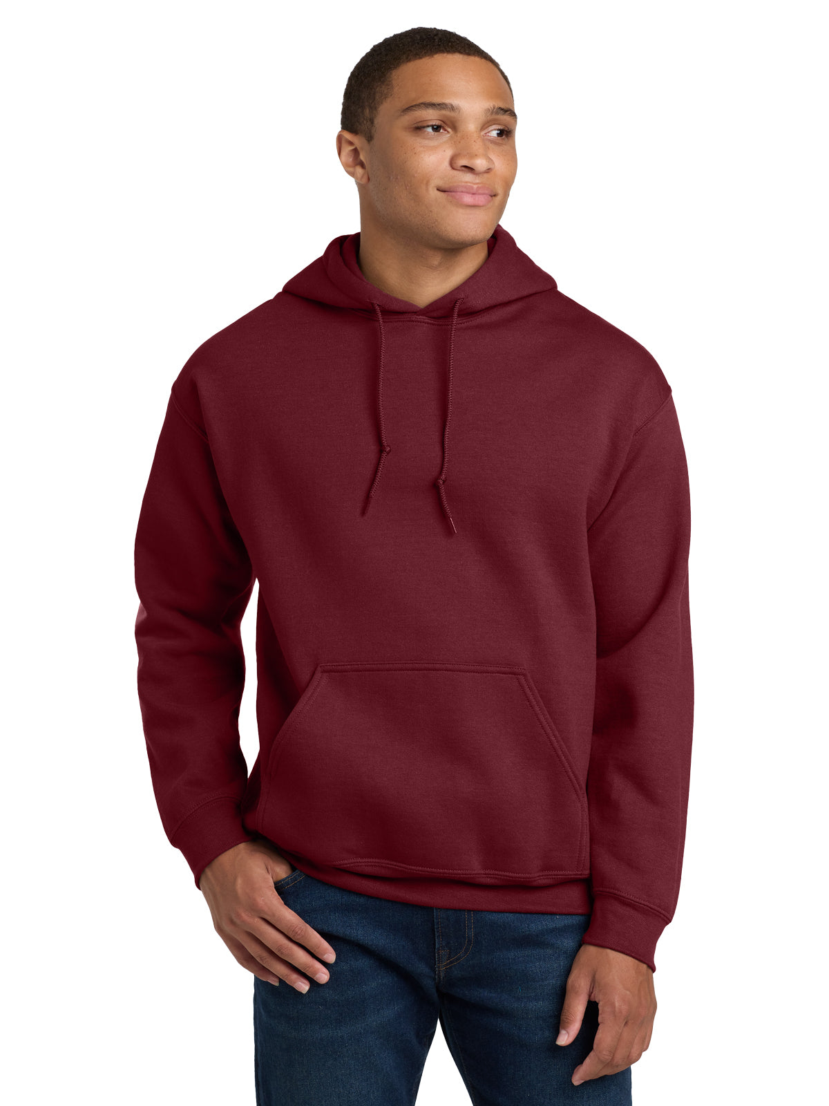 Men's 1-Pocket Heavy Blend Hooded Sweatshirt - 18500 - Garnet