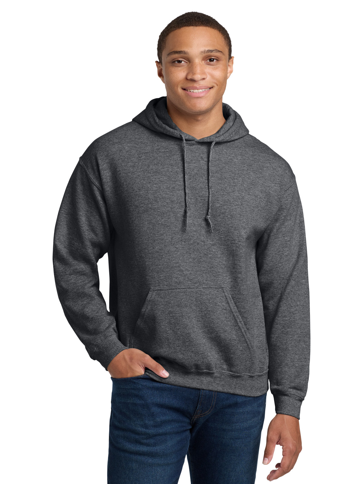Men's 1-Pocket Heavy Blend Hooded Sweatshirt - 18500 - Graphite Heather