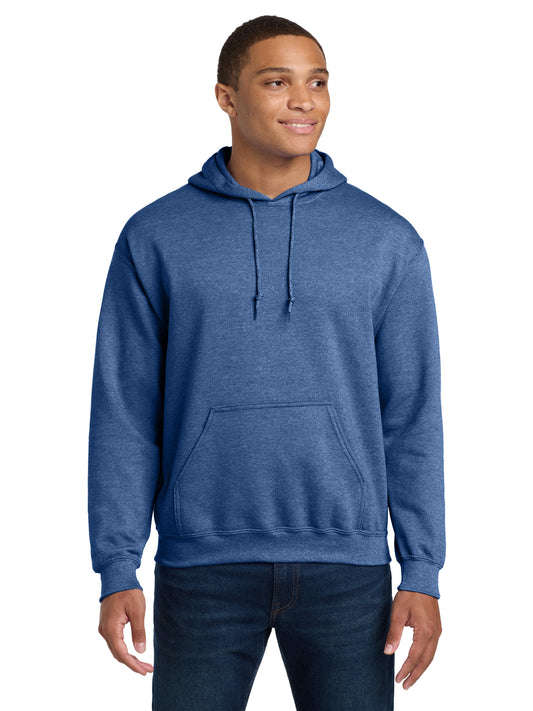 Men's 1-Pocket Heavy Blend Hooded Sweatshirt - 18500 - Heather Deep Royal