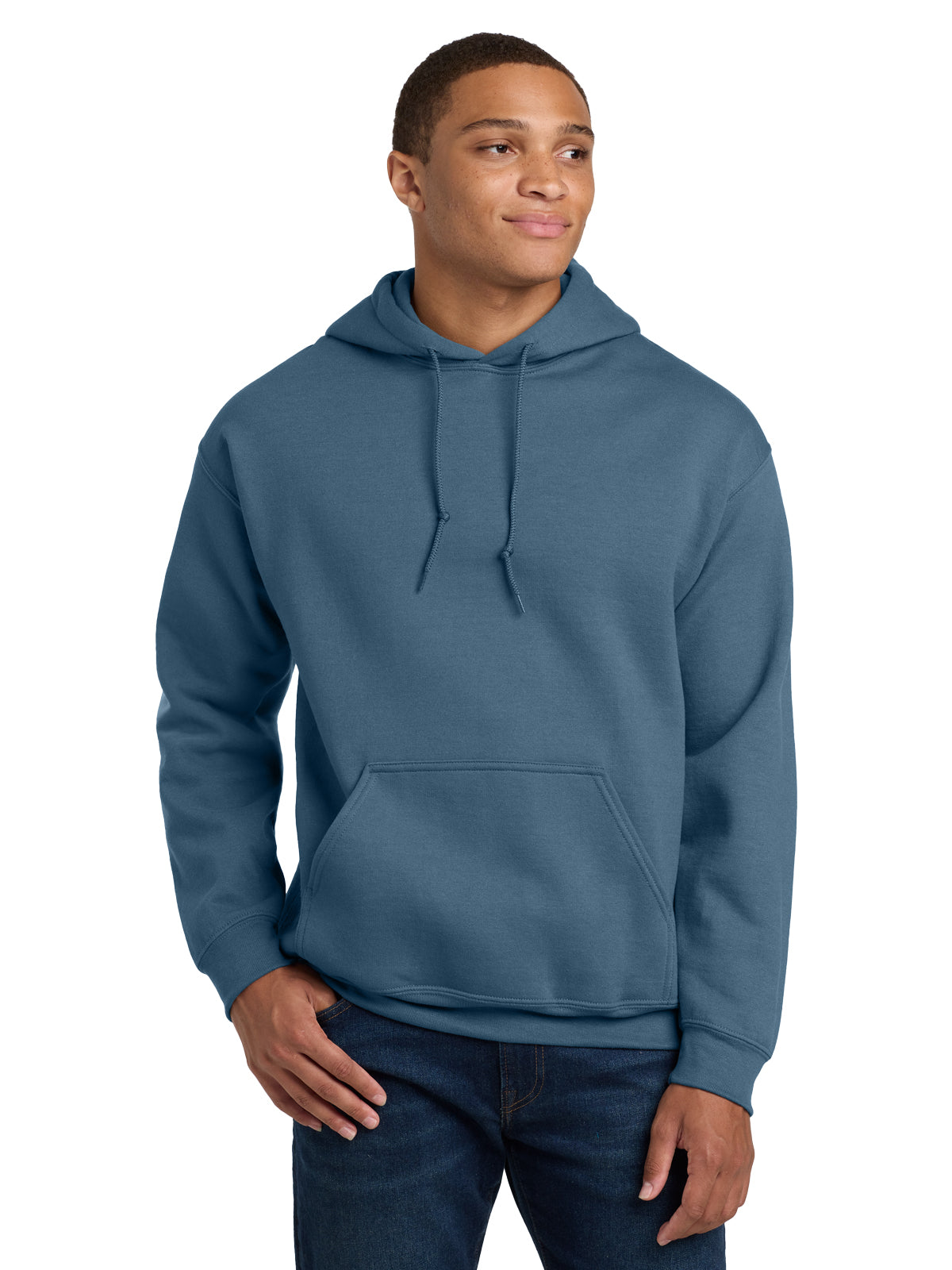 Men's 1-Pocket Heavy Blend Hooded Sweatshirt - 18500 - Indigo Blue