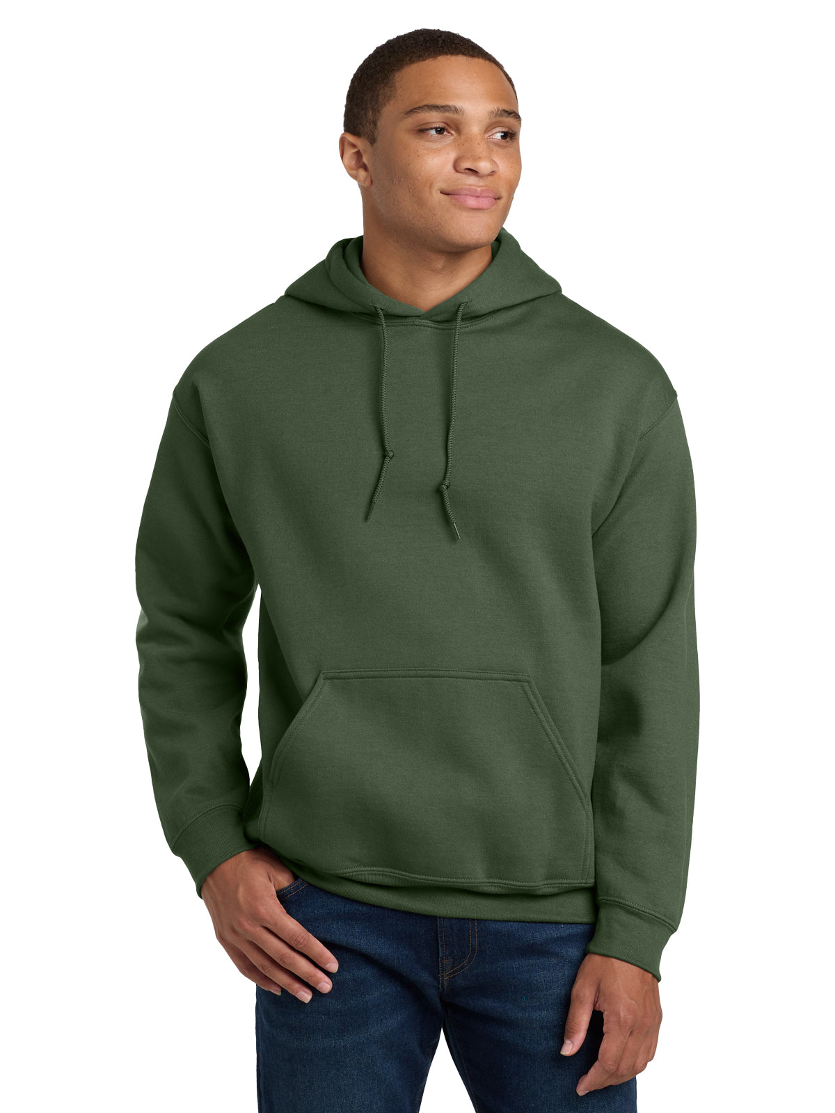 Men's 1-Pocket Heavy Blend Hooded Sweatshirt - 18500 - Military Green