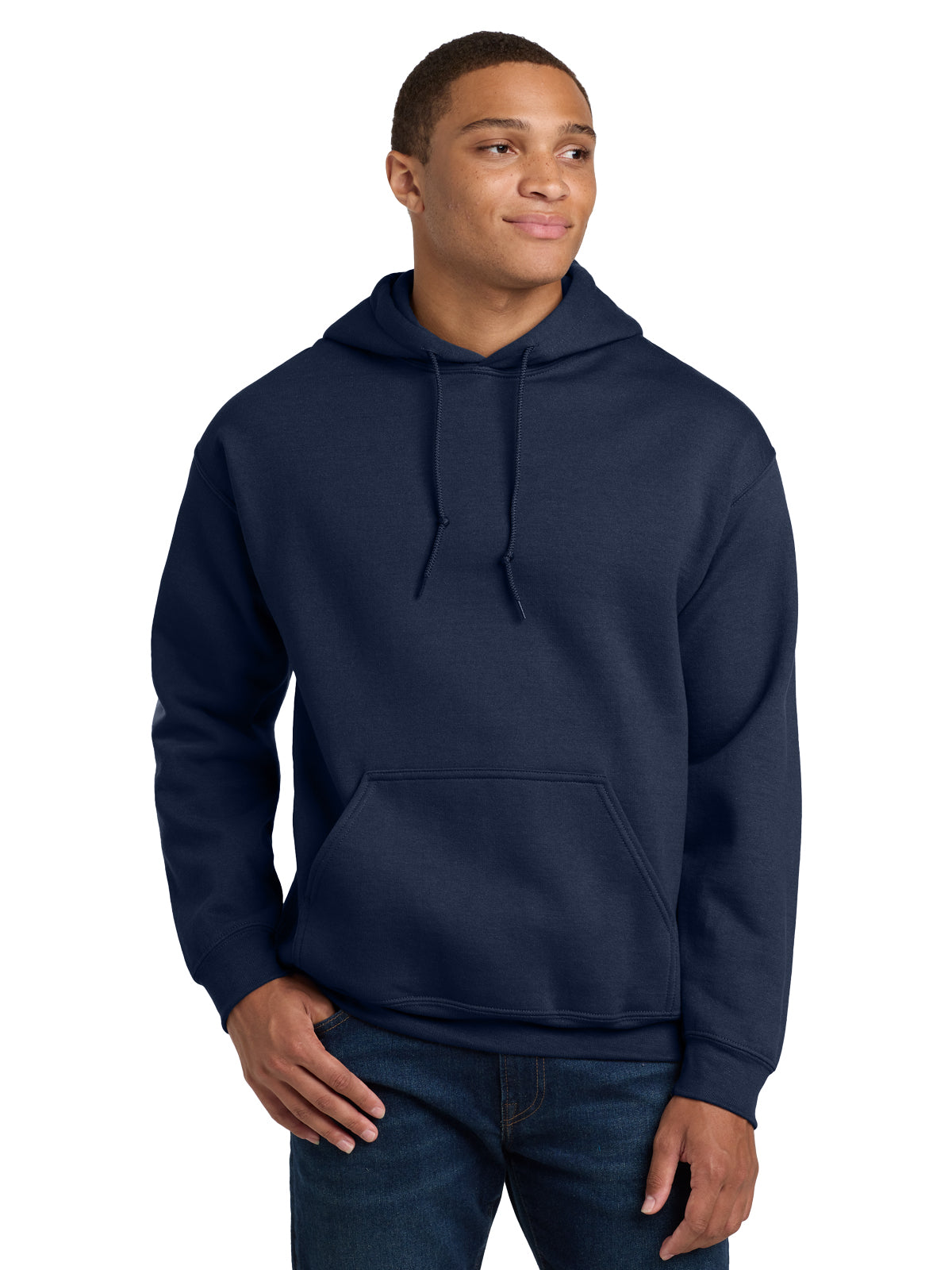 Men's 1-Pocket Heavy Blend Hooded Sweatshirt - 18500 - Navy