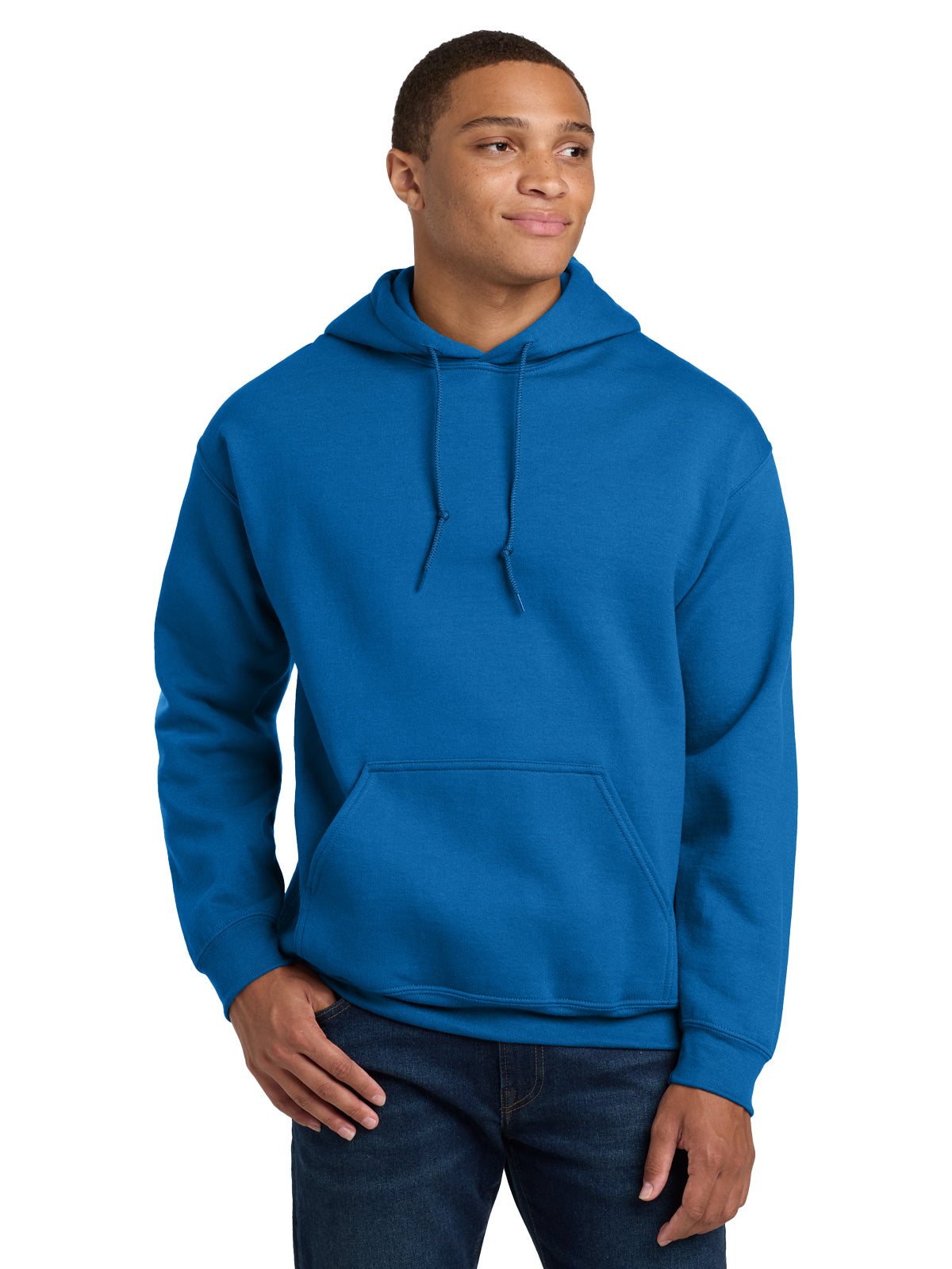 Men's 1-Pocket Heavy Blend Hooded Sweatshirt - 18500 - Neon Blue
