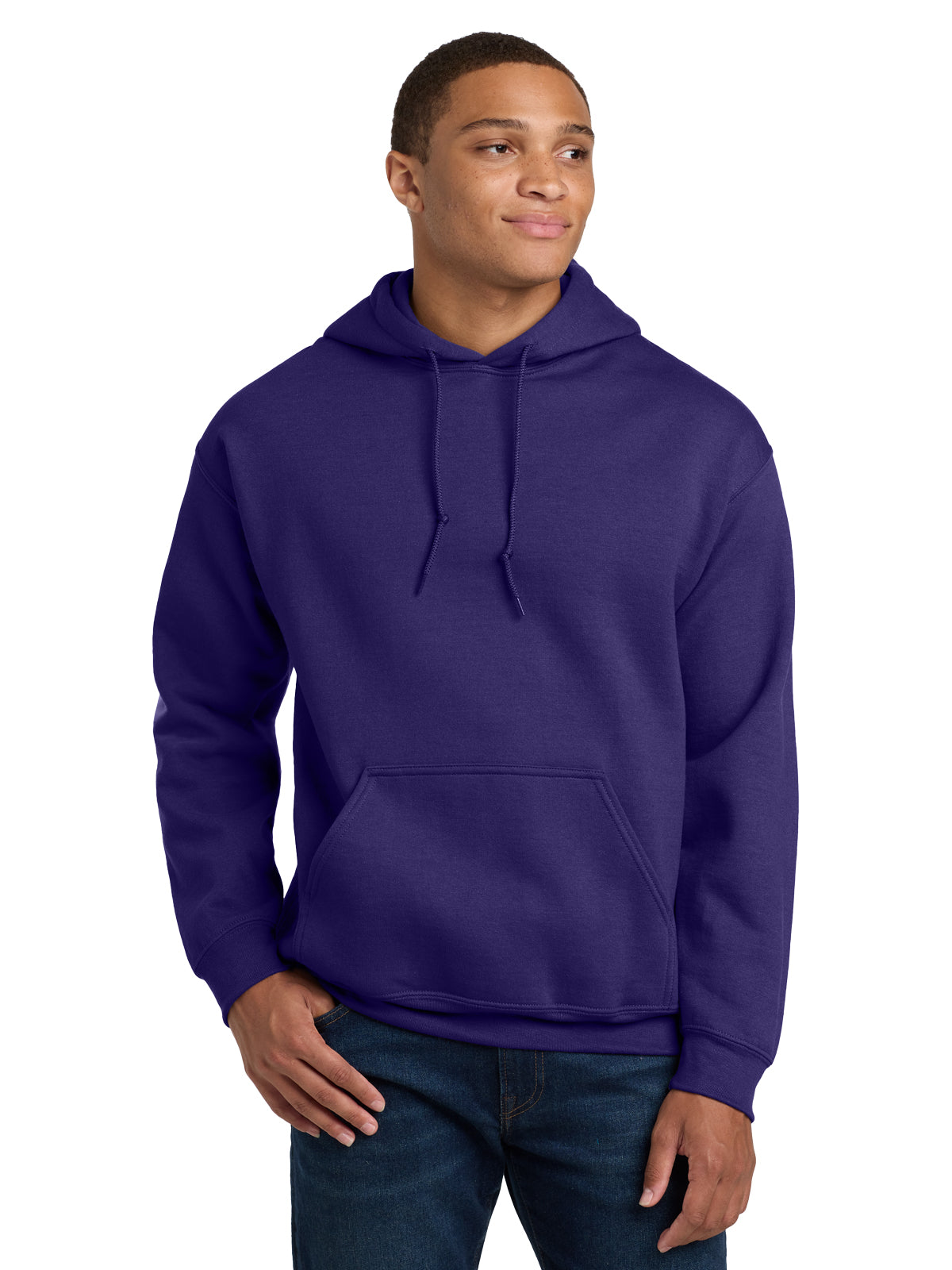 Men's 1-Pocket Heavy Blend Hooded Sweatshirt - 18500 - Purple