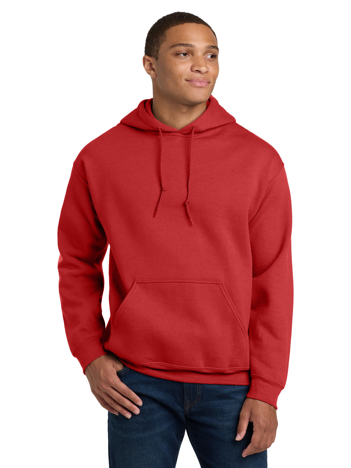 Men's 1-Pocket Heavy Blend Hooded Sweatshirt - 18500 - Red