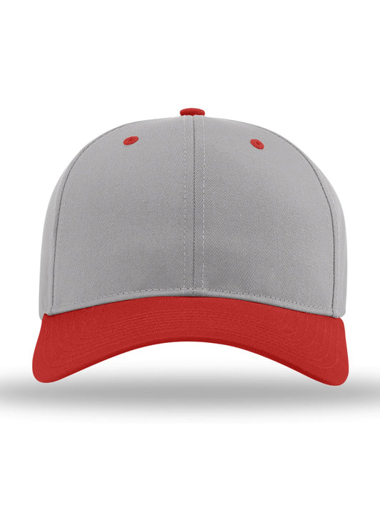 Unisex Pro Twill Snapback Cap - 212 - Grey/ Grey/ Red