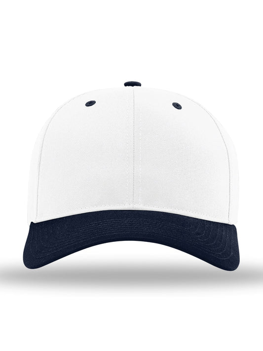 Unisex Pro Twill Snapback Cap - 212 - White/ White/ Navy