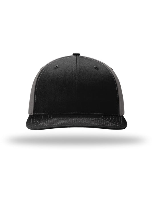 Unisex Solid Twill Trucker Cap - 312 - Black/ Charcoal