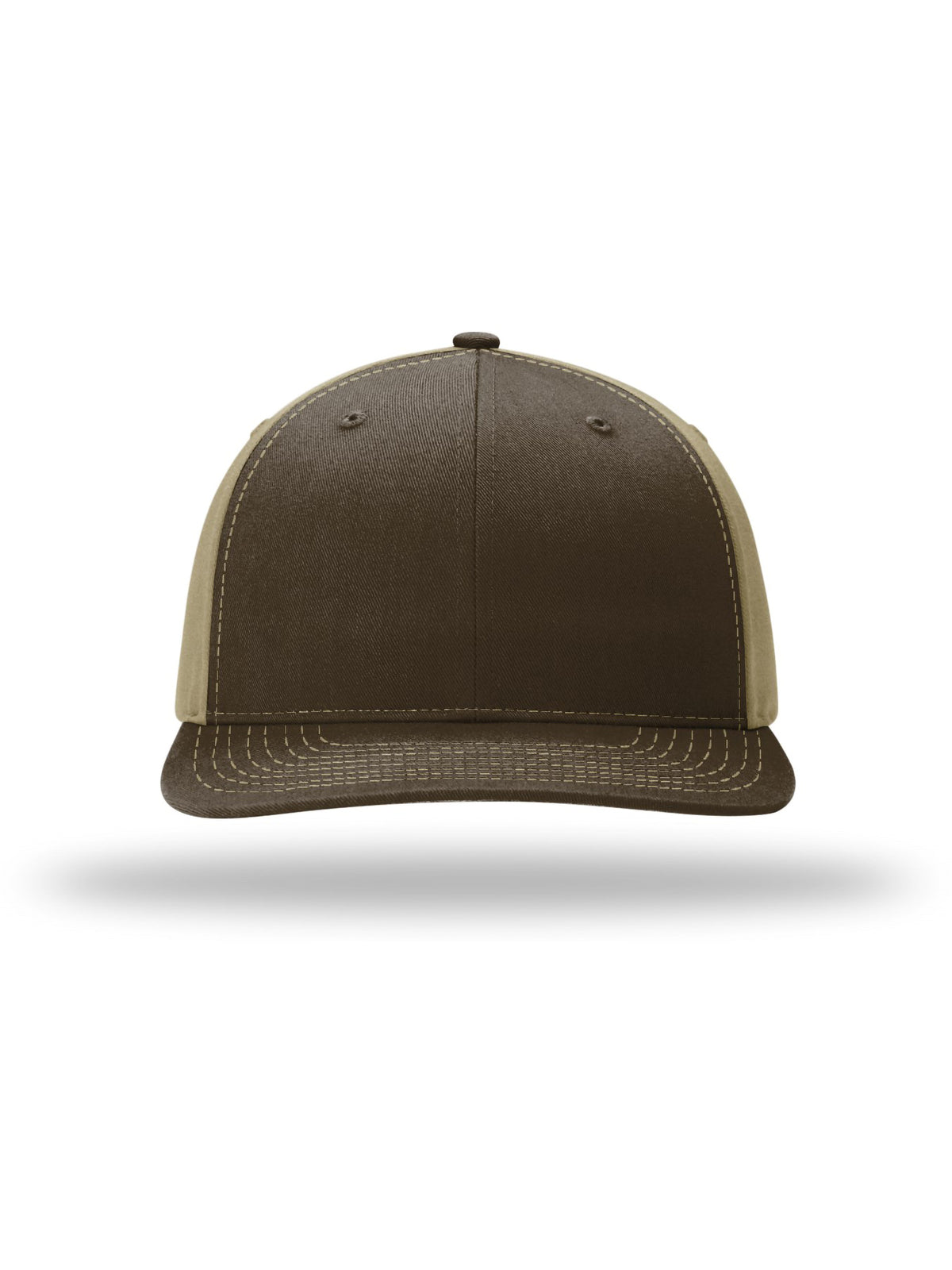 Unisex Solid Twill Trucker Cap - 312 - Brown/ Khaki