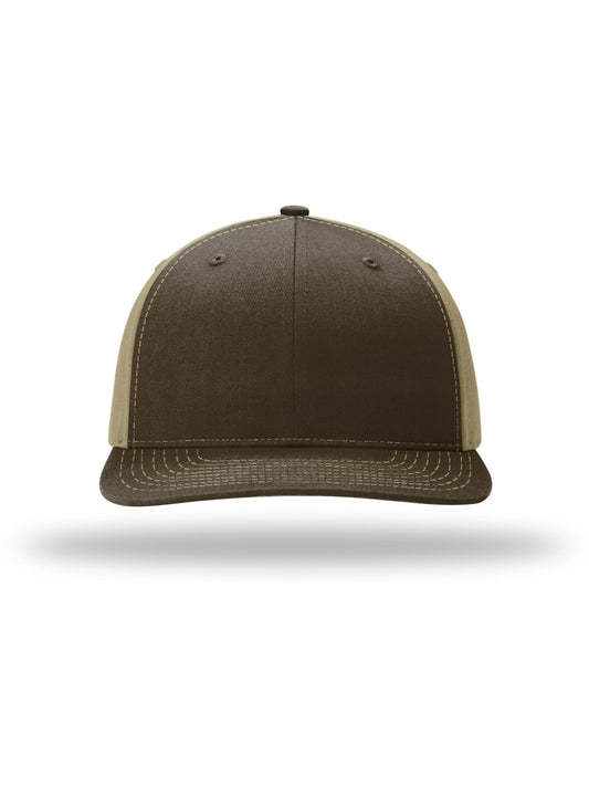 Unisex Solid Twill Trucker Cap - 312 - Brown/ Khaki