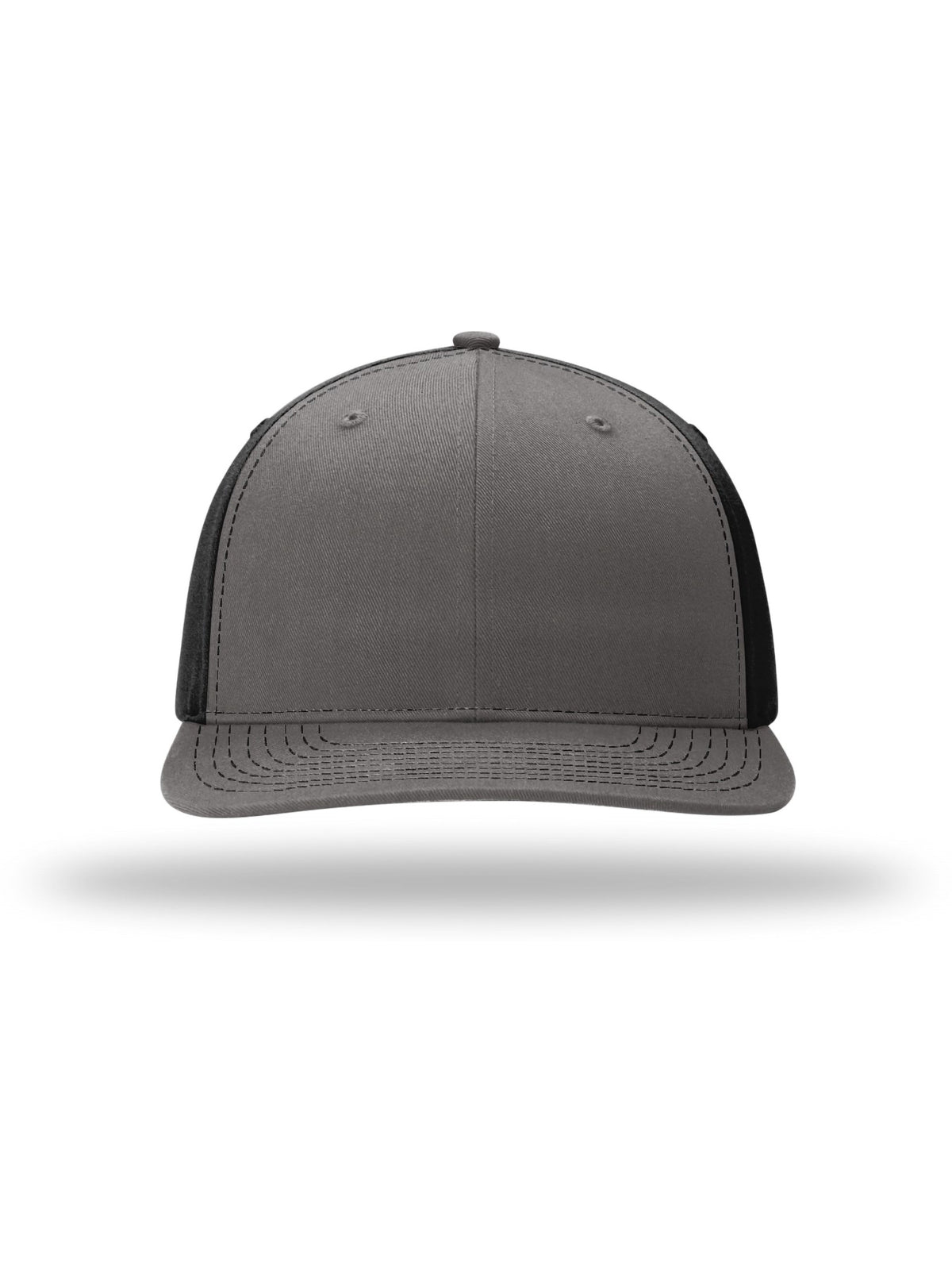 Unisex Solid Twill Trucker Cap - 312 - Charcoal/ Black