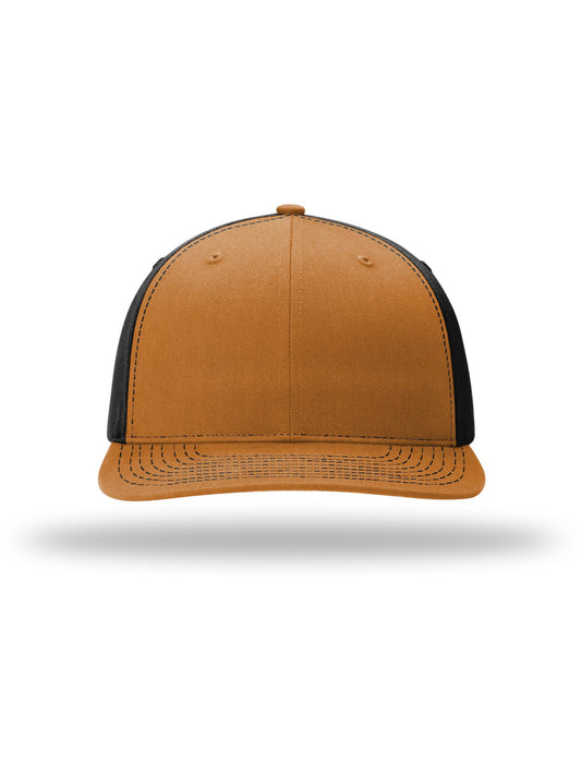 Unisex Solid Twill Trucker Cap - 312 - Caramel/ Black