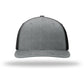 Unisex Solid Twill Trucker Cap - 312 - Heather Grey/ Black