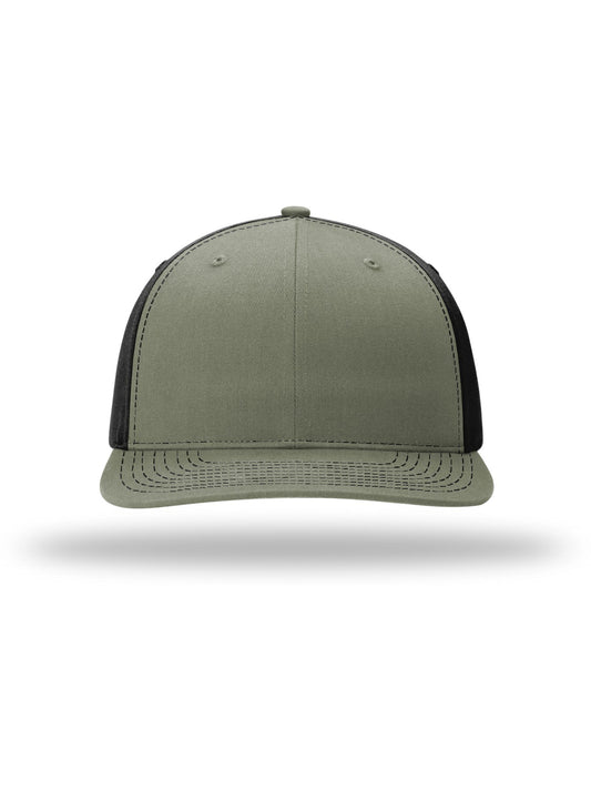 Unisex Solid Twill Trucker Cap - 312 - Loden/ Black