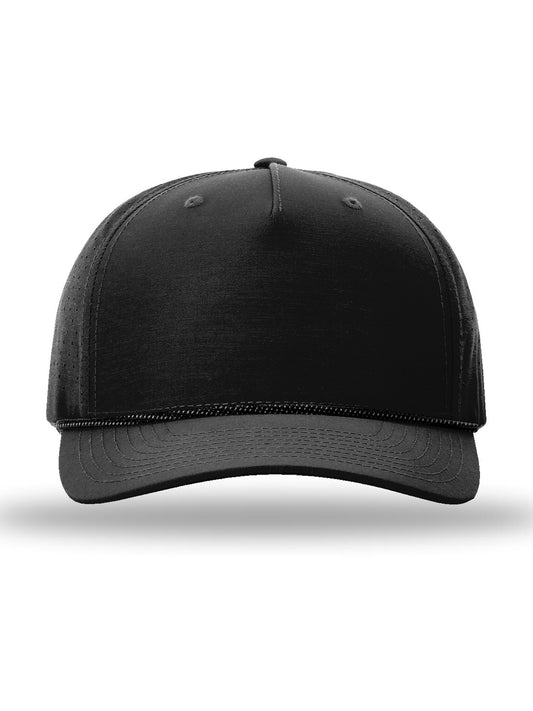 Unisex Laser Perf Performance Rope Cap - 355 - Black/ Black Grey