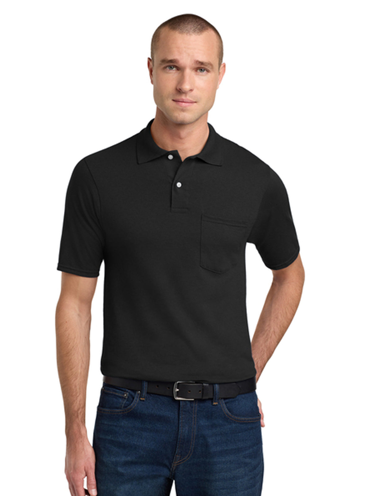 Men's One-Pocket Dri-Power Sport Shirt - 436MP - Black