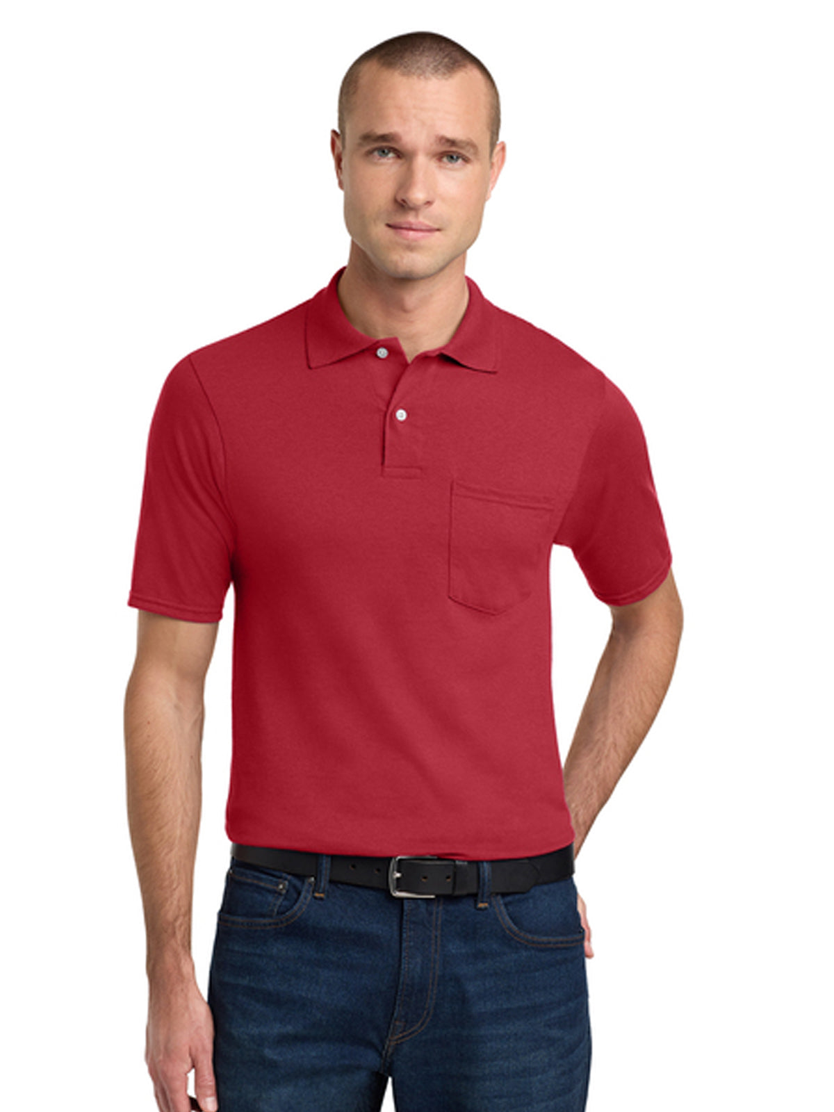 Men's One-Pocket Dri-Power Sport Shirt - 436MP - True Red